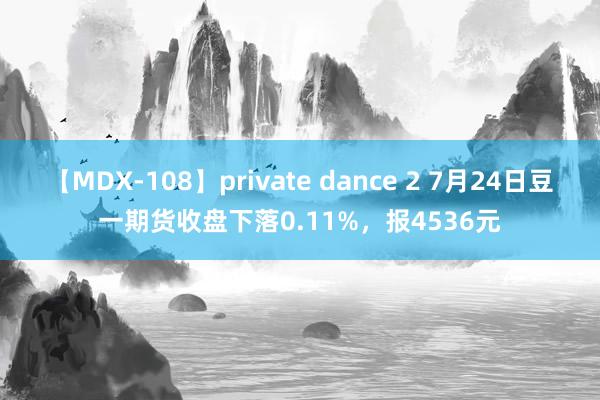 【MDX-108】private dance 2 7月24日豆一期货收盘下落0.11%，报4536元