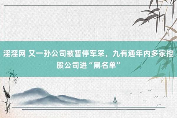 淫淫网 又一孙公司被暂停军采，九有通年内多家控股公司进“黑名单”