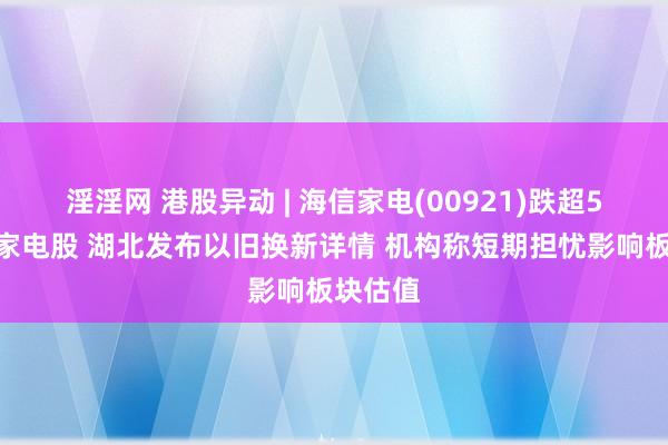 淫淫网 港股异动 | 海信家电(00921)跌超5%领跌家电股 湖北发布以旧换新详情 机构称短期担忧影响板块估值