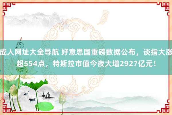 成人网址大全导航 好意思国重磅数据公布，谈指大涨超554点，特斯拉市值今夜大增2927亿元！