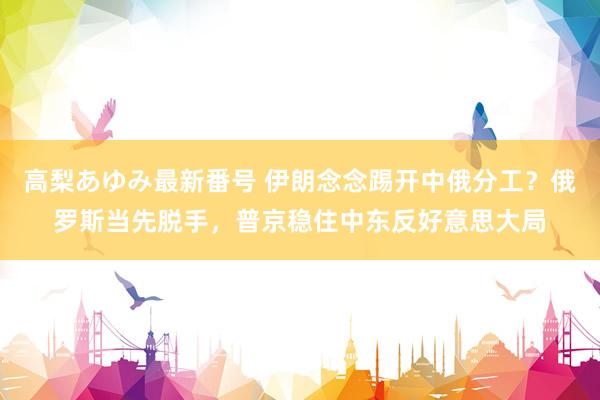 高梨あゆみ最新番号 伊朗念念踢开中俄分工？俄罗斯当先脱手，普京稳住中东反好意思大局