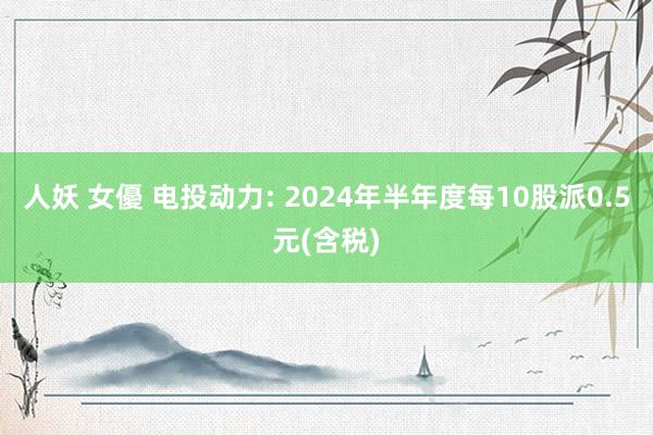 人妖 女優 电投动力: 2024年半年度每10股派0.5元(含税)