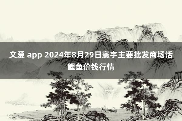 文爱 app 2024年8月29日寰宇主要批发商场活鲤鱼价钱行情