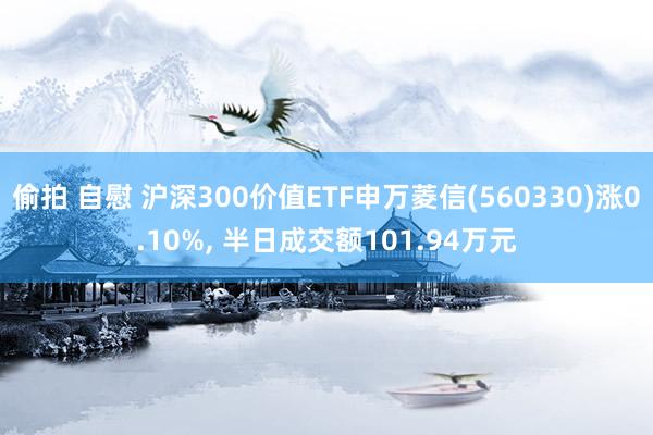 偷拍 自慰 沪深300价值ETF申万菱信(560330)涨0.10%， 半日成交额101.94万元