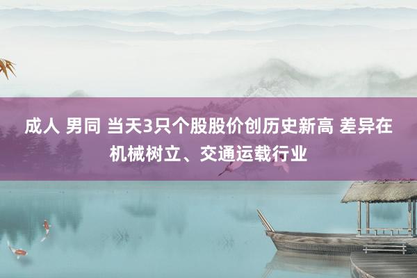 成人 男同 当天3只个股股价创历史新高 差异在机械树立、交通运载行业