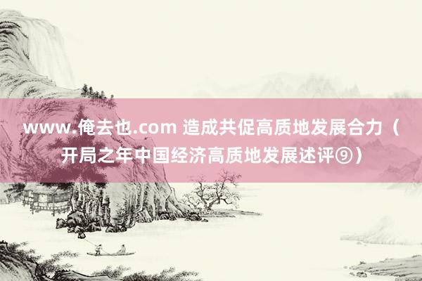 www.俺去也.com 造成共促高质地发展合力（开局之年中国经济高质地发展述评⑨）