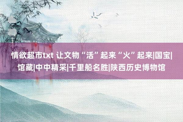 情欲超市txt 让文物“活”起来“火”起来|国宝|馆藏|中中精采|千里船名胜|陕西历史博物馆